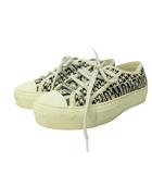 クリスチャンディオール Christian Dior スニーカー シューズ ローカット 千鳥格子 ハウンドトゥース キャンバス 34.5 21.5cm 白 黒 ホワイト ブラック 0122 ■MNK4