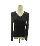 シャネル CHANEL 美品 ヴィンテージ 90s ニット セーター ツートンカラー カシシル カシミヤ シルク混 長袖 38 グレー カーキ 0127 ■MNK4