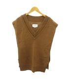 美品 ニット ベスト プルオーバー イタリア製 S 茶 ブラウン 0128