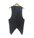 美品 ジレ ベスト 前開き ボタンレス 2 黒 ブラック 0130 IBO88