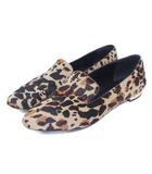 バーバリー BURBERRY 美品 ローファー ハラコレザー レオパード柄 総柄 パンプス 36 C 約23cm ベージュ 系 ■MNK4 0128