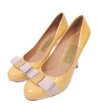 サルヴァトーレフェラガモ Salvatore Ferragamo ヴァラ リボン パンプス エナメル レザー ハイヒール 5 1/2 C 約23cm 黄 イエロー ■MNK4 0128