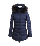 タトラス TATRAS セラミカ LTA9SH4492 ダウンコート ダウンジャケット フード ラクーンファー ミドル丈 02 約M 紺 ネイビー 0202