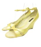 ヴェルニ エンボス サンダル ミュール モノグラム 黄色 イエロー 38 約24.0cm MA1100 ■MNK5