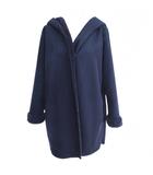 ドレスキップ DRESKIP フェイクムートンコート ジャケット フード 裏ボア ミドル丈 M 紺 ネイビー 0205