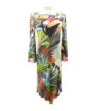 エミリオプッチ EMILIO PUCCI 美品 プッチ柄 シルク100% ワンピース スカート マルチカラー 40 約L ■MNK5