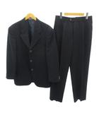 ケンゾー KENZO ビジネス スーツ セットアップ ジャケット パンツ 総裏 3B ウール 2 黒 ブラック 0211 ■MNK5