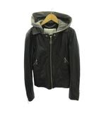 ドーマレザー DOMA LEATHER 2Way フーディ シングルライダース レザージャケット ラムレザー XS 黒 ブラック 0211 IBO88