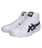 オニツカタイガー Onitsuka Tiger タグ付 FABRE MT IM ファブレ 1183C551 100 スニーカー ダメージ加工 ハイカット イタリア製 27cm 白黒 ホワイト ブラック 0209