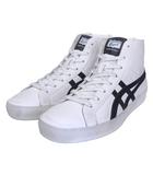オニツカタイガー Onitsuka Tiger タグ付 FABRE MT IM ファブレ 1183C551 100 スニーカー ダメージ加工 ハイカット イタリア製 28cm 白黒 ホワイト ブラック 0209