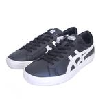 オニツカタイガー Onitsuka Tiger タグ付 FABRE LO IM  ファブレ 1183C550 001 スニーカー ダメージ加工 レザー イタリア製 27.5cm 黒白 ブラック ホワイト 0209