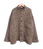 22AW WOOL ALPACA SHORT BLOUSON ウールアルパカ ショートブルゾン ツイードジャケット シルク混 ヘリンボーン 3 茶 ブラウン A22AB02HH 0209