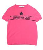 クリスチャンディオール Christian Dior 極美品 現行 ショートスリーブ セーター カシミヤ ニット 半袖 ロゴ シグネチャー カシ100 IT44 ピンク 244S98AM054 ■MNK5