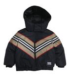 チルドレンズ 現行 ダウンジャケット ノバチェック ストライプ 4Y 104cm 黒 ブラック ■MNK5