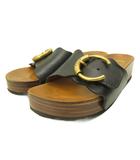 クロエ CHLOE ingrid フッドベッド ミュール フラット サンダル 茶 ブラウン 37 約23.5cm IBO90