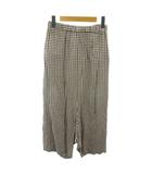 ローブドシャンブル robe de chambre ヴィンテージ サルエルパンツ イージー ギンガムチェック 白 茶 ホワイト ブラウン 0221 ■IBO90