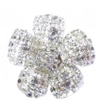 フォクシー FOXEY フラワーモチーフ ブローチ ラインストーン ビジュー 装飾 シルバーカラー 0220