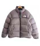 ザノースフェイス THE NORTH FACE 1996 レトロ ヌプシ ダウンジャケット ロゴ 刺繍 ナイロン フード収納 L カーキ ベージュ 系 0222