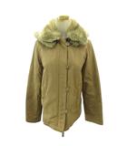 バーバリーブルーレーベル BURBERRY BLUE LABEL キルティングジャケット ブルゾン フェイクファー 裏地 ノバチェック ショート丈 38 ベージュ 0307 IBO90