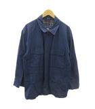 バーバリーズ Burberrys ヴィンテージ サファリジャケット 裏地 ノバチェック スペイン製 48 紺 ネイビー 0307 IBO90