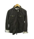 バーバリーブラックレーベル BURBERRY BLACK LABEL ミリタリージャケット ブルゾン 裏地 ノバチェック M 黒 ブラック 0307 IBO90