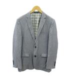 バーバリーブラックレーベル BURBERRY BLACK LABEL テーラードジャケット 背抜き 2B 裏地 チェック柄 L 青 ブルー 0307 IBO90