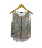 ジョルジオアルマーニ GIORGIO ARMANI 美品 ブラウス プルオーバー 総柄 シアー シースルー ノースリーブ 36 マルチカラー 0306 IBO90