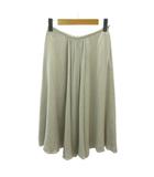 ジョルジオアルマーニ GIORGIO ARMANI ギャザー フレアスカート シルク ひざ丈 38 ベージュ 0306 IBO90