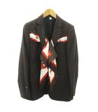 美品 現行 シルクスカーフドッキングジャケット テーラード UK8 茶 ブラウン 4560457 0302 IBO92