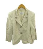 マックスマーラ MAX MARA 美品 白タグ テーラードジャケット 背抜き 2B 麻 リネン 44 ベージュ 0302 IBO92