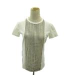 プラダ PRADA Tシャツ カットソー フロント フリル 半袖 XS 白 ホワイト 0303 IBO92