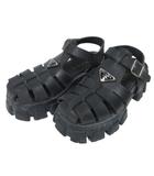 プラダ PRADA Monolith Foam Rubber Sandals モノリス ラバーサンダル 厚底 約25cm ブラック 黒 0303