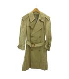 アクアスキュータム AQUASCUTUM ヴィンテージ 70-80s トレンチコート 裏地 チェック柄 コットン ロング丈 ベージュ 0320 IBO92