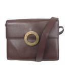 セリーヌ CELINE オールド OLD ショルダーバッグ サークル金具 レザー ヴィンテージ ロゴ スクエア 茶 ブラウン