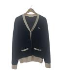 メゾンキツネ MAISON KITSUNE ベビーフォックス パッチ バイカラー クラシックカーディガン ボレロ ウール M ブラック ホワイト HU00542KT1036