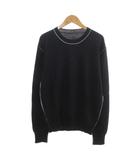 24SS パイピング クルーネックニット セーター M 黒 ブラック