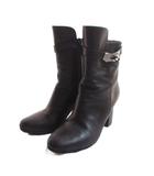 JOUEUSE ジュウーズ レザーブーツ ケリー金具 サイドジップ 35 黒 ブラック