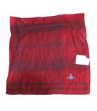ヴィヴィアンウエストウッド Vivienne Westwood タグ付き ハンカチ 赤 レッド ロゴパッチ チェック /HW