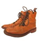 トリッカーズ TRICKER'S レースアップブーツ ウイングチップ レザー UK6.5 茶 ブラウン IBO92