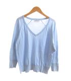 ジョンスメドレー JOHN SMEDLEY コットンニット セーター Vネック 水色/HW