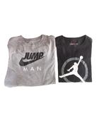 ナイキ NIKE Tシャツ 2着セット 半袖 長袖 ロゴプリント ラウンドネック M 黒 ブラック 灰色 グレー /SJ