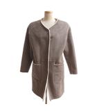 ヴェスティエール Vestiaire 美品 リバーシブルコート ノーカラー ボア ミドル丈 F 茶色 ブラウン /SJ