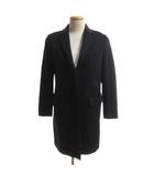 ドゥーズィエムクラス DEUXIEME CLASSE 美品 チェスターコート カシミヤ混 38 黒 ブラック フライフロント ミドル丈 /SJ