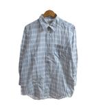 アクアスキュータム AQUASCUTUM シャツ 水色 長袖 チェック レギュラーカラー/HW
