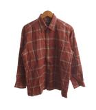 ゴールデンベア GOLDEN BEAR チェックシャツ ウール M 赤 レッド 長袖 レギュラーカラー/HW