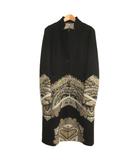 エトロ ETRO チェスターコート ジャケット ロング ウール ペイズリー柄 黒 ブラック 42 約L