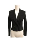 フォクシー ブティック FOXEY BOUTIQUE ジャケット クロップド丈 ダブル38 黒 ブラック IBO94