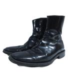 バレンシアガ BALENCIAGA リムブーティ パテント レザーブーツ スクエアトゥ 39 黒 ブラック 592549 IBO96