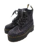 ドクターマーチン DR.MARTENS クラックレザー グリッター ブーツ ショート レースアップ 厚底 37 紺 ネイビー /FF IBO96