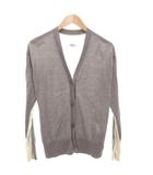 19SS カーディガン XS Vネック 長袖 ニット カットソー 切替 グレー アイボリー